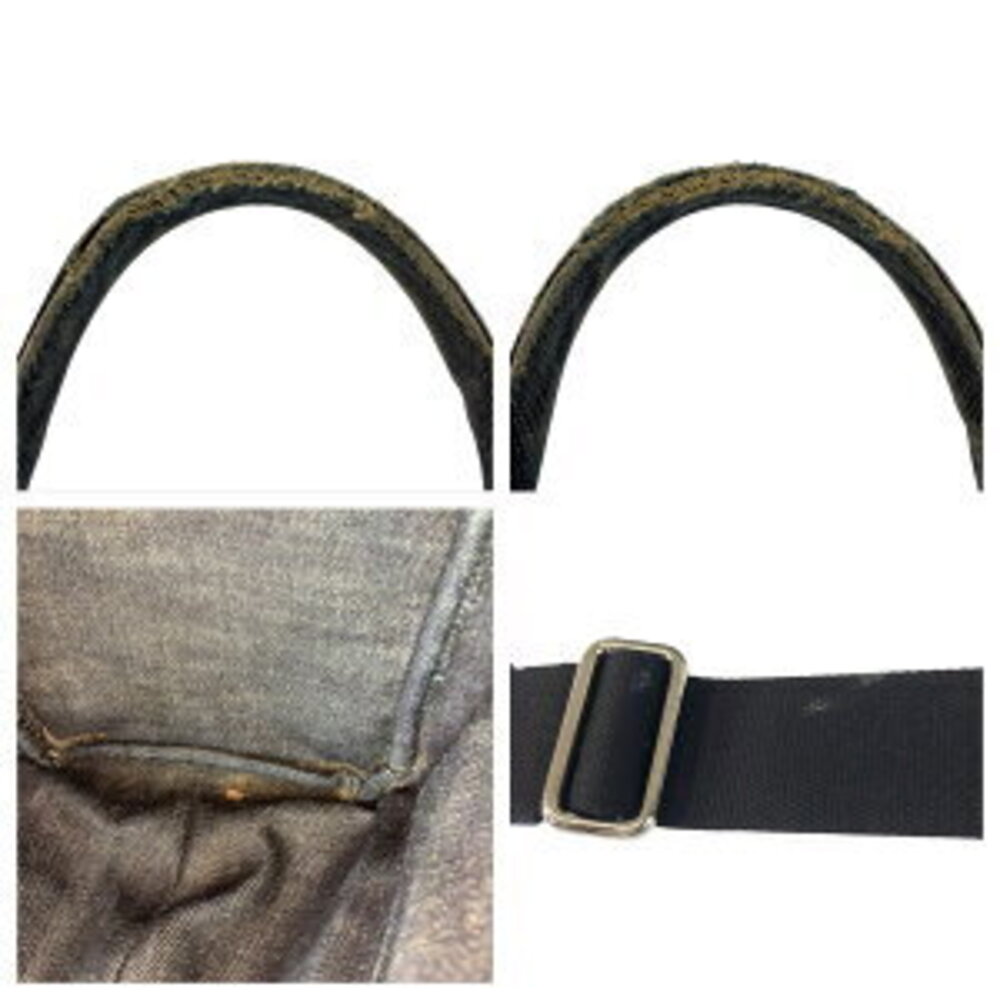 Prada shoulder Canapa denim plate tote beaded Blue triangular Navy logo bag - Picture 5 of 10